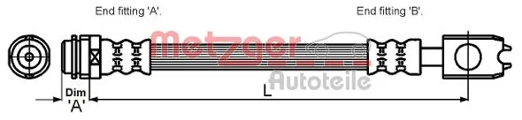  Шланг тормозной передний Audi A3 