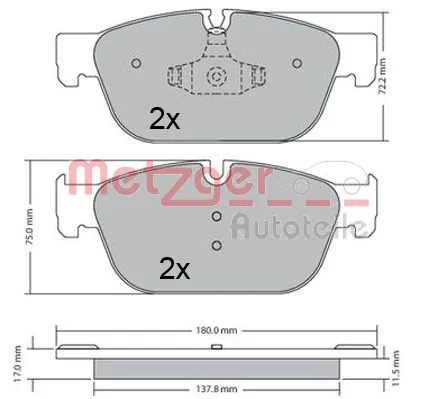 Купить 1170619 Metzger Колодки тормозные