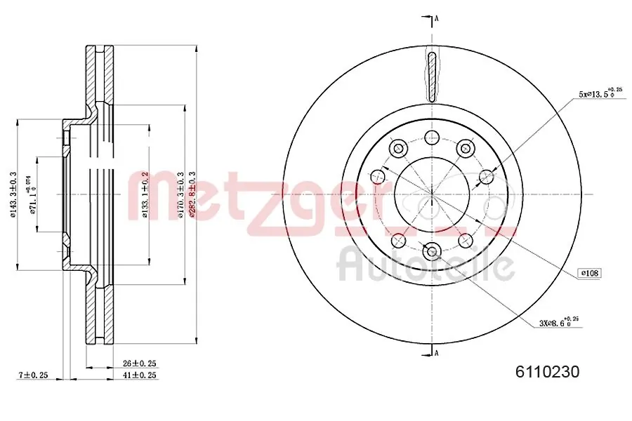 Disco do freio dianteiro Peugeot 407 SW carrinha (6E) (2004 - 2011) SW