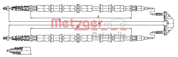 AD330296 Adriauto Трос ручного тормоза задний правый/левый