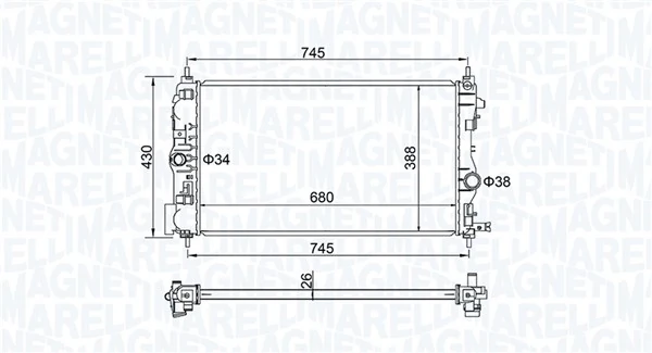Radiador de esfriamento de motor Opel Astra