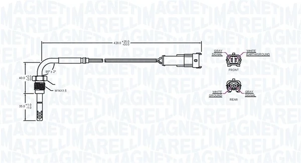 172000233010 Magneti Marelli Датчик температуры отработавших газов (ОГ), до катализатора