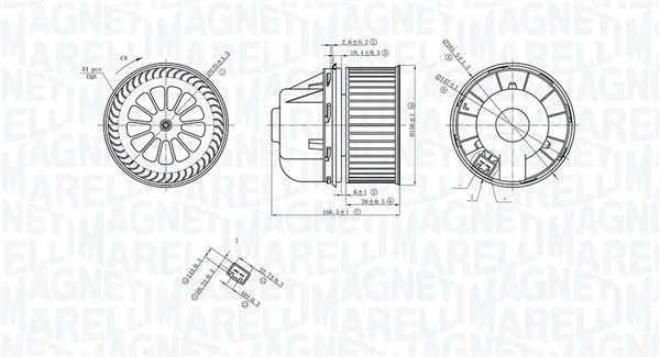Купить MTE729AX Magneti Marelli Электродвигатели (электродвигатель отопителя) или розетка прицепа штепсельная