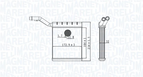 BR480 Magneti Marelli Радиатор отопителя салона