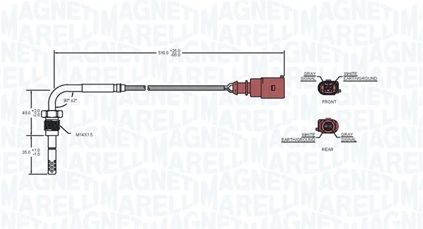 172000019010 Magneti Marelli Датчик температуры отработавших газов (ОГ), перед сажевым фильтром
