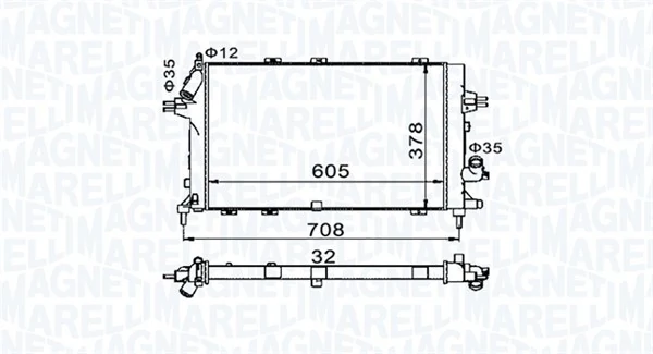 Радиатор охлаждения двигателя Magneti Marelli BM1534 цена, от 67.31 USD
