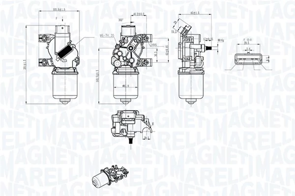 064043803010 Magneti Marelli Мотор стеклоочистителя передний