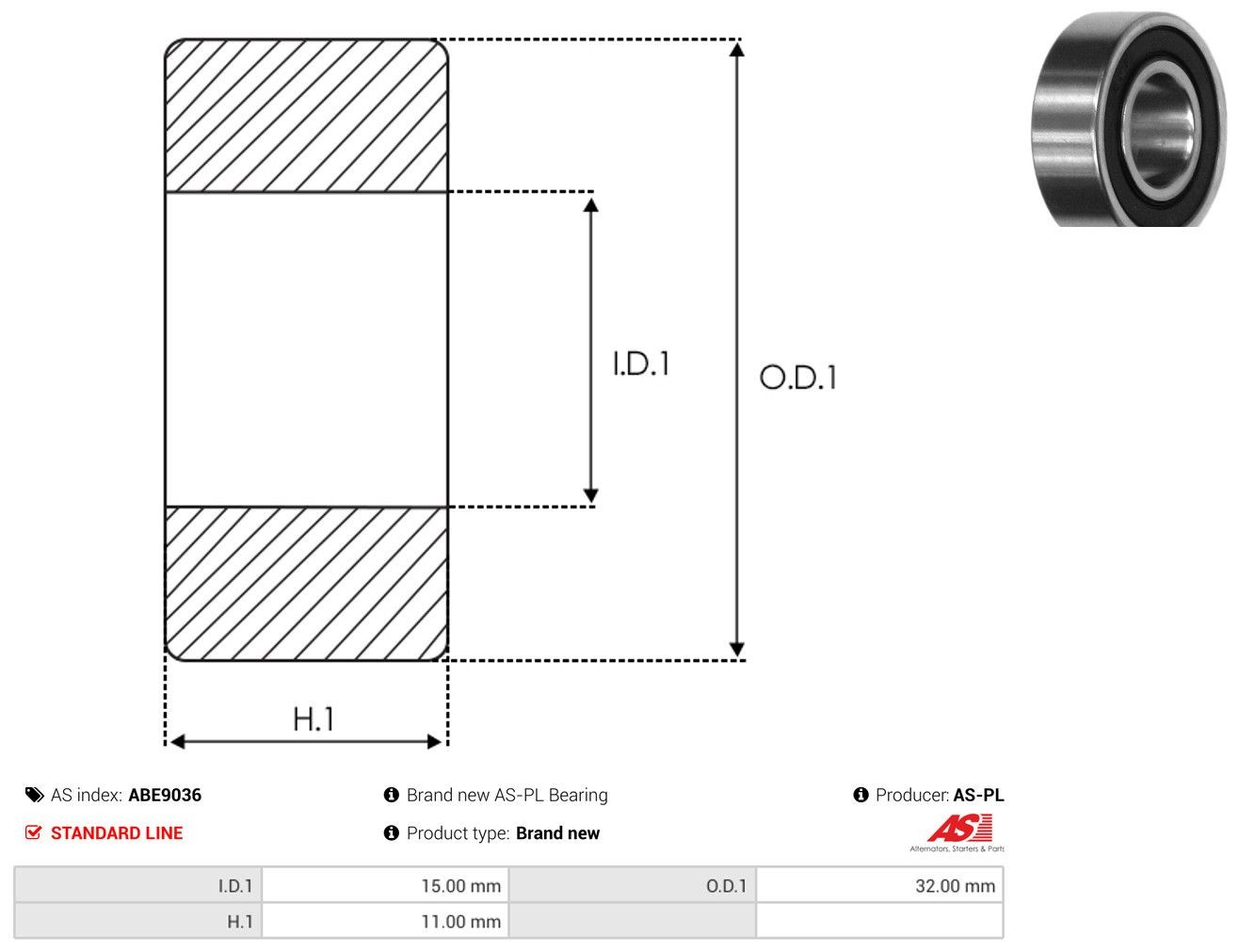 Купить 9009910154000 Daihatsu Подшипники генератора