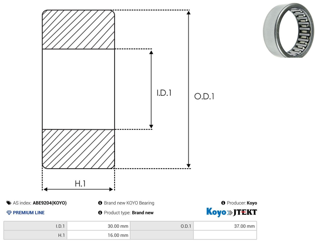 Подшипник цапфы передней SKF HK30162RS цена, от 7.89 USD