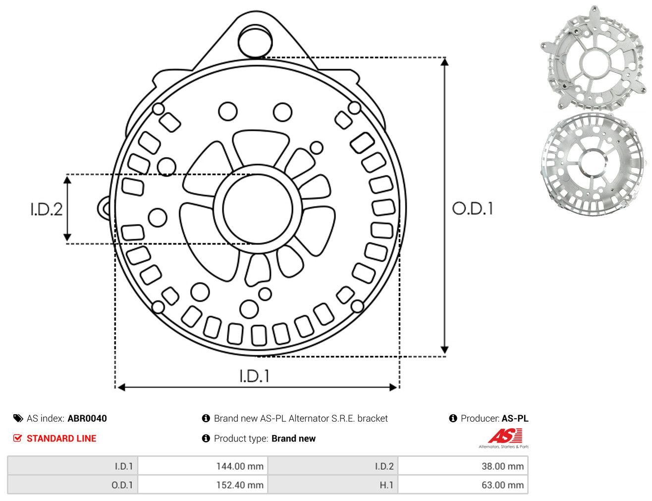 Купить ABB1739DD Krauf Крышка генератора передняя