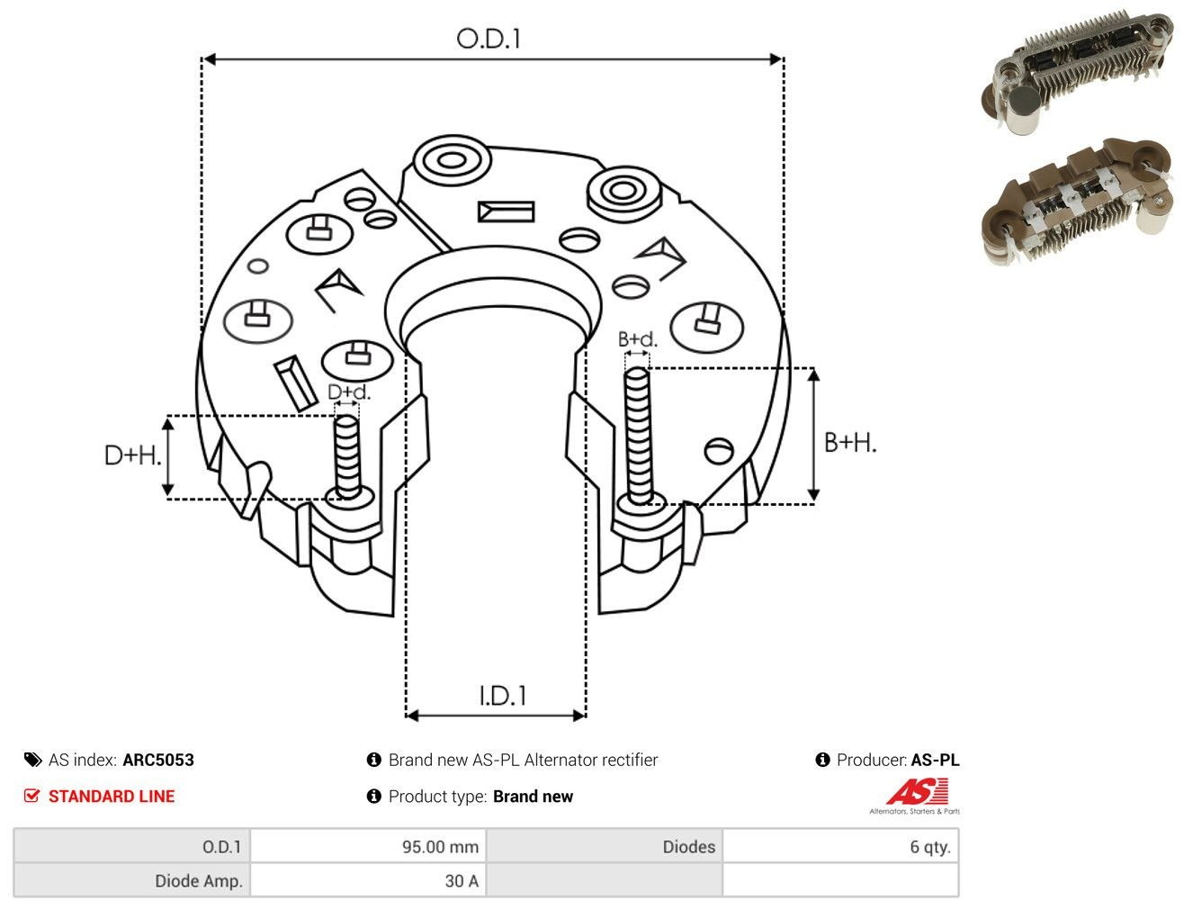 Выпрямитель генератора на Honda Civic VI EJ9, EK3/4
