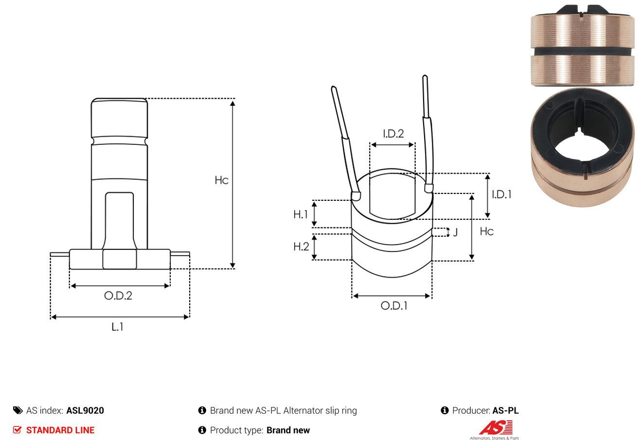 Коллектор ротора генератора ASL9020 Bosch