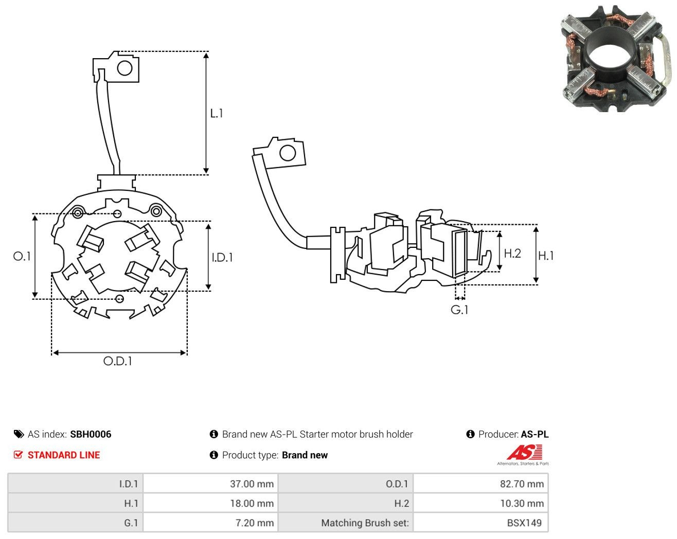 Купить 82GB11000CA Ford Щеткодержатель стартера