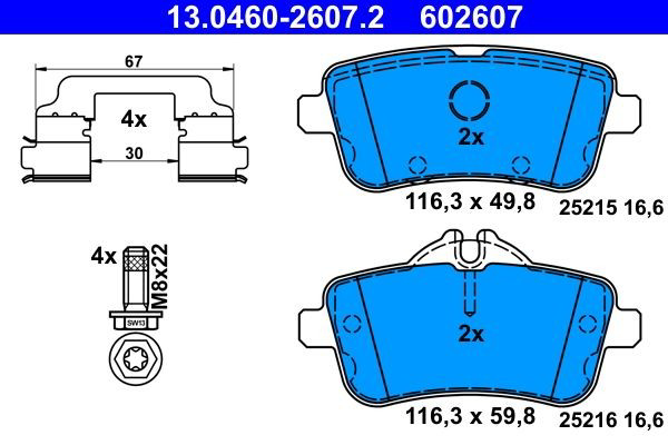 Колодки дисковые  ATE 13046026072 цена, от 126.67 USD
