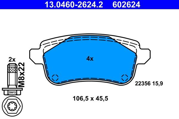 Колодки дисковые  ATE 13046026242 цена, от 53.68 USD