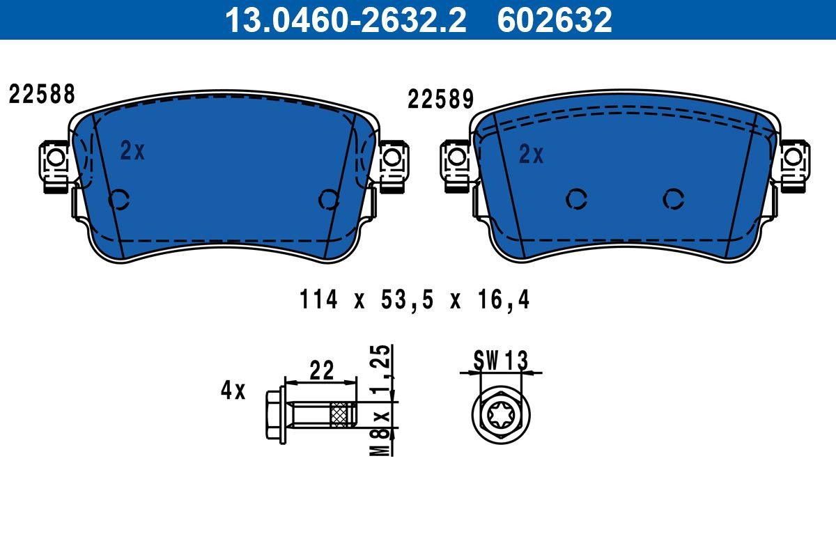 Колодки дисковые  ATE 13046026322 цена, от 44.31 USD