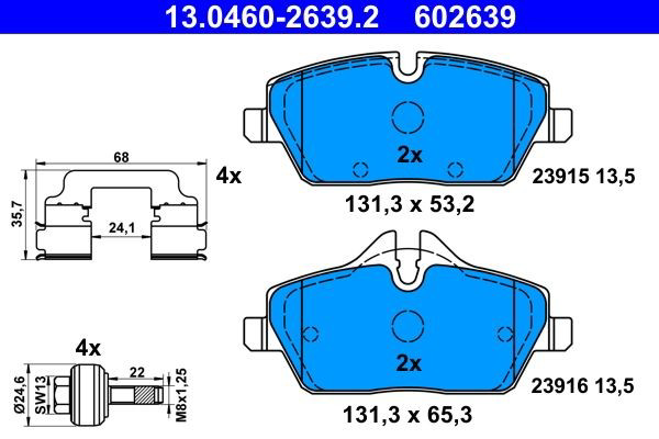 Колодки ATE 13046026392 цена, от 54.01 USD
