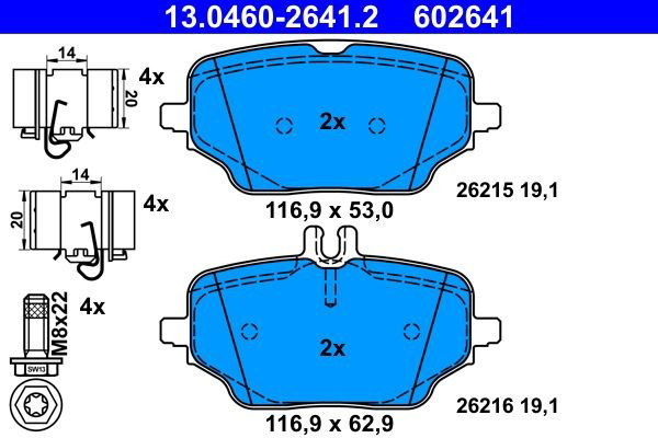 Колодки дисковые  ATE 13046026412 цена, от 118.82 USD