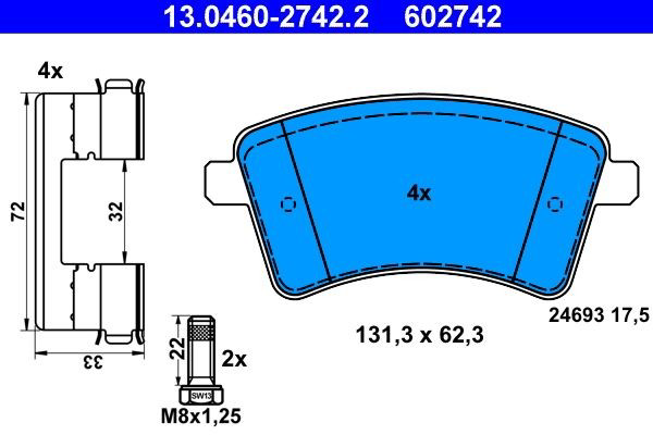 Колодки ATE 13046027422 цена, от 65.34 USD