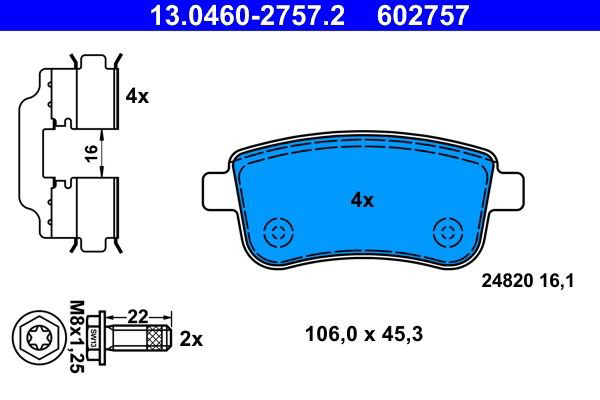 Колодки дисковые  ATE 13046027572 цена, от 16.39 USD