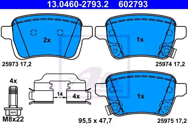 Колодки ATE 13046027932 цена, от 35.65 USD