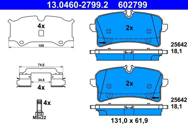 Колодки дисковые  ATE 13046027992 цена, от 123.96 USD