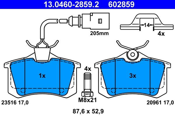 Колодки дисковые  ATE 13046028592 цена, от 35.24 USD