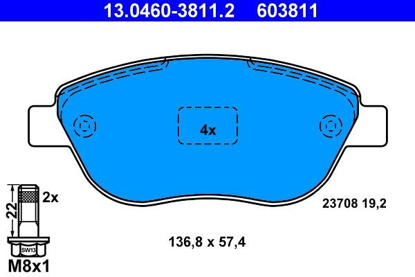 Колодки ATE 13046038112 цена, от 23.32 USD