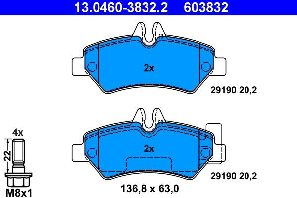 Колодки дисковые  ATE 13046038322 цена, от 22.11 USD