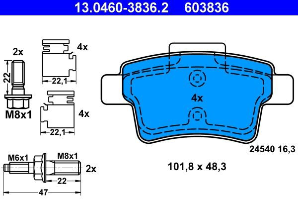 Колодки дисковые  ATE 13046038362 цена, от 32.19 USD