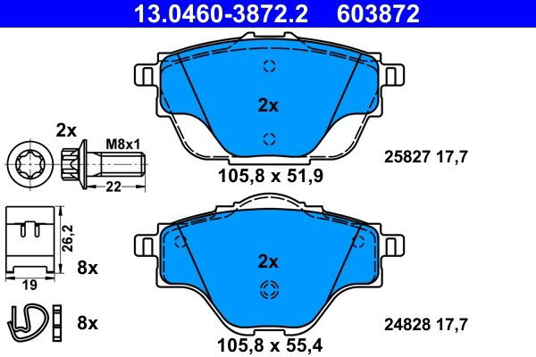 Колодки дисковые  ATE 13046038722 цена, от 21.68 USD
