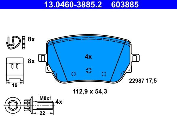 Колодки дисковые  ATE 13046038852 цена, от 53.19 USD