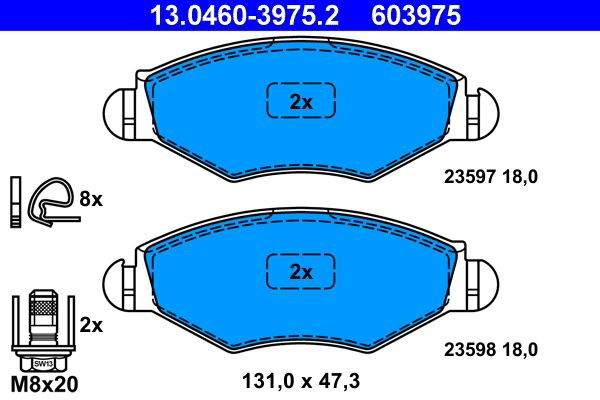 Передние тормозные колодки 13046039752 ATE