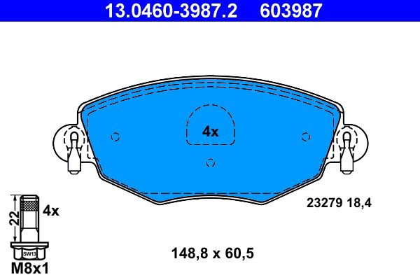 Передние тормозные колодки 13046039872 ATE