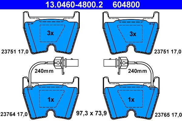 Колодки ATE 13046048002 цена, от 135.19 USD