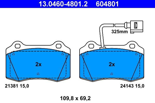 Колодки ATE 13046048012 цена, от 41.28 USD