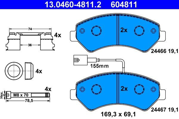 Колодки ATE 13046048112 цена, от 64.14 USD