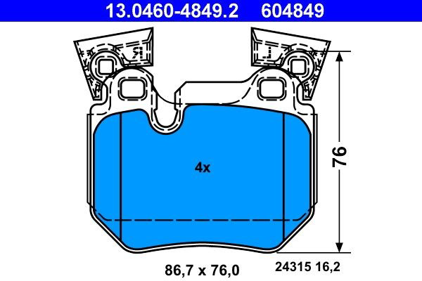 Колодки дисковые  ATE 13046048492 цена, от 86.89 USD