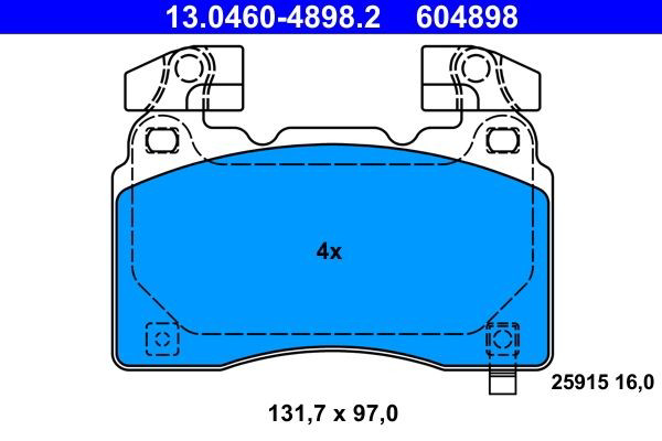 Колодки ATE 13046048982 цена, от 83.98 USD