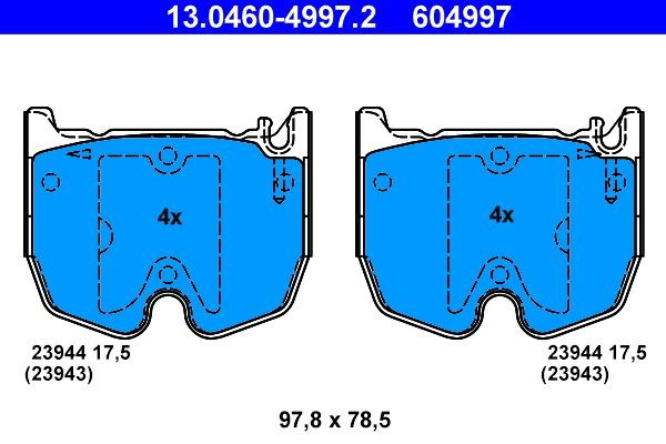 Колодки ATE 13046049972 цена, от 98.28 USD