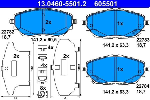 Колодки ATE 13046055012 цена, от 78.39 USD