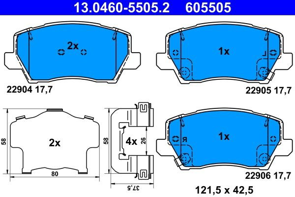 Колодки ATE 13046055052 цена, от 46.96 USD