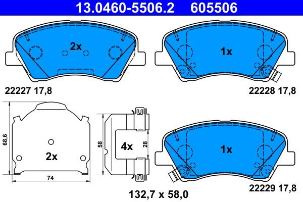 Колодки ATE 13046055062 цена, от 1020.18 UAH