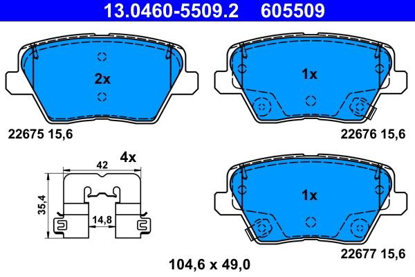 Колодки дисковые  ATE 13046055092 цена, от 45.42 USD