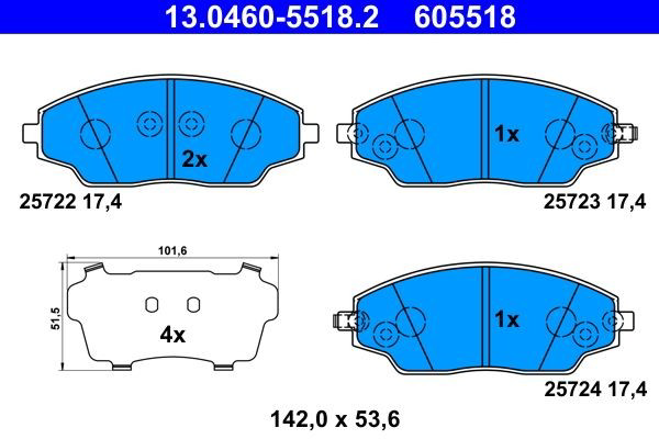 Колодки ATE 13046055182 цена, от 25.84 USD