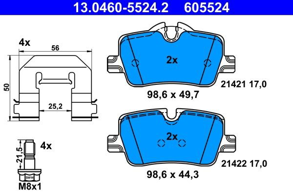 Колодки дисковые  ATE 13046055242 цена, от 91.11 USD