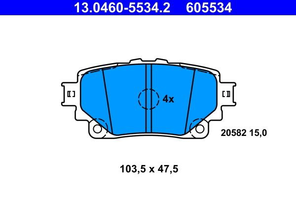 Колодки дисковые  ATE 13046055342 цена, от 38.09 USD