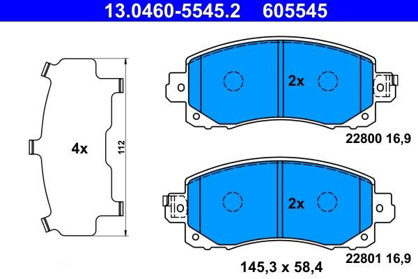 Колодки ATE 13046055452 цена, от 55.39 USD