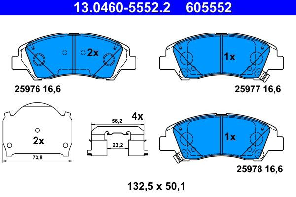 Колодки ATE 13046055522 цена, от 22.10 USD
