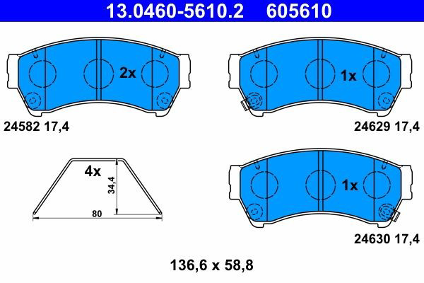 Колодки ATE 13046056102 цена, от 31.67 USD